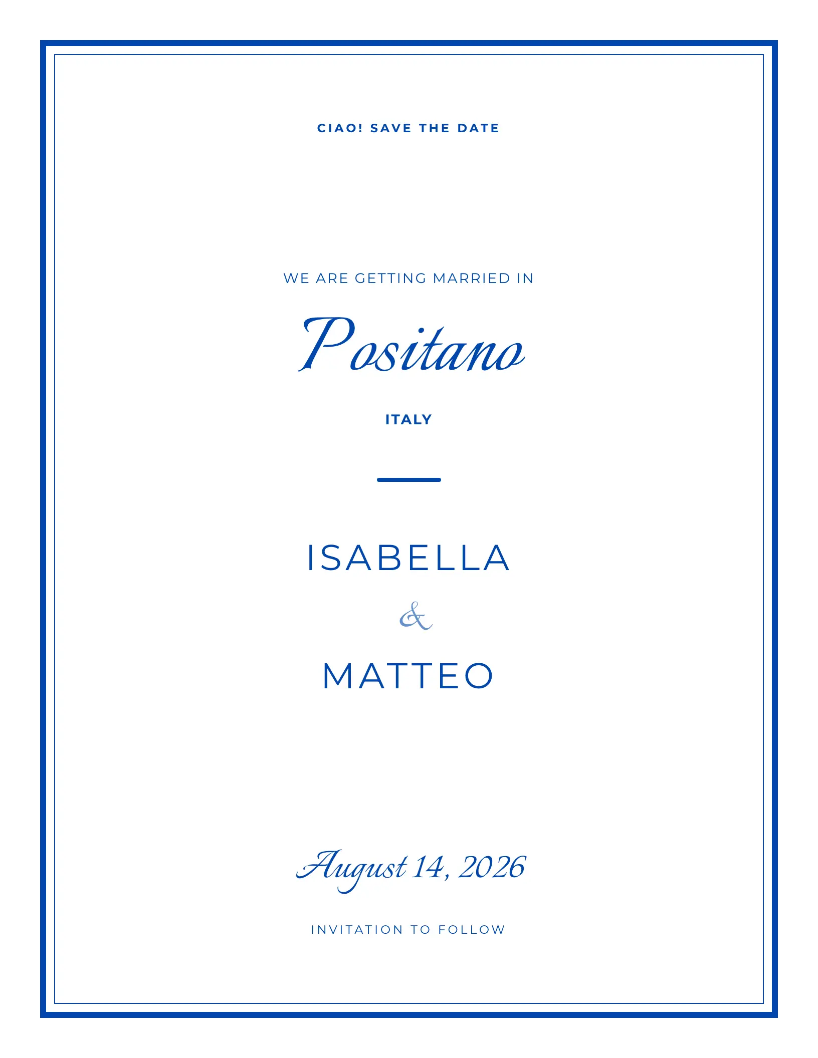 Majolica Tile invitation