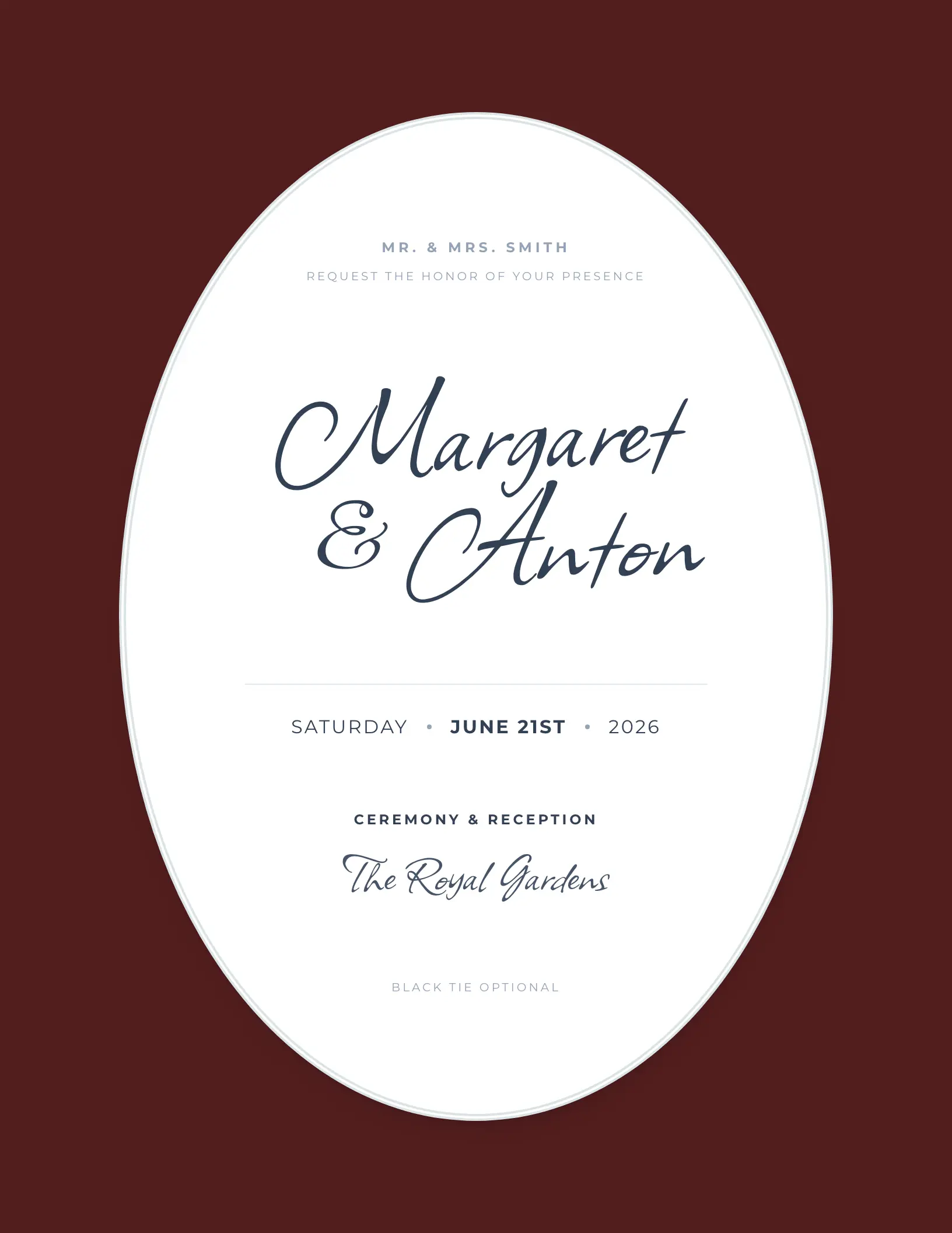 Regency Ellipse invitation