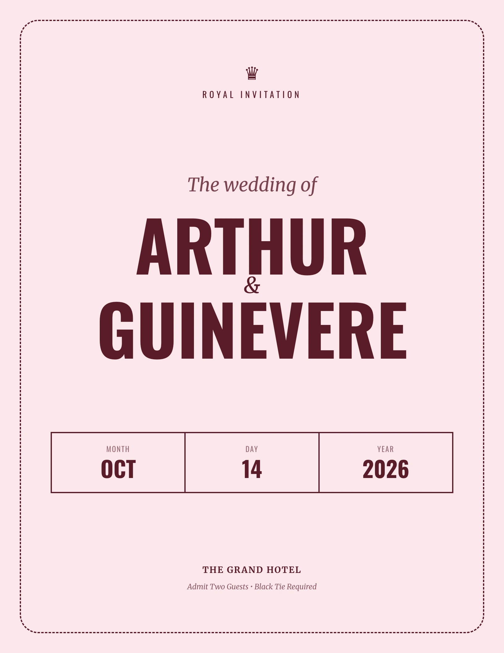 Royal Ticket invitation