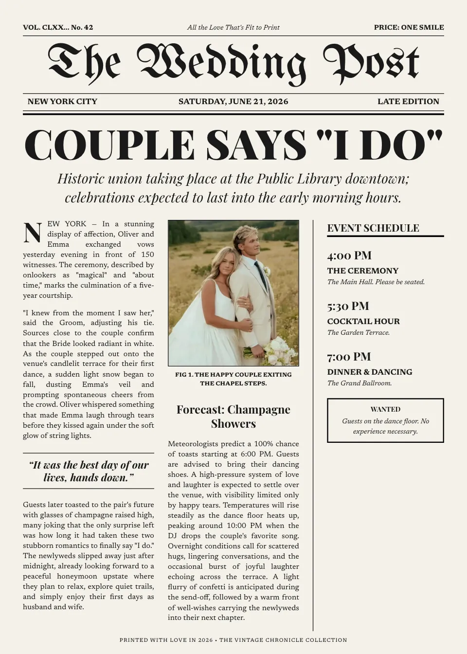 Vintage Chronicle Newspaper design